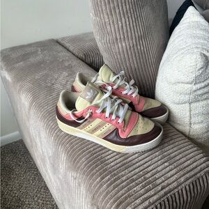 Adidas Red and Cream Casual Sneakers